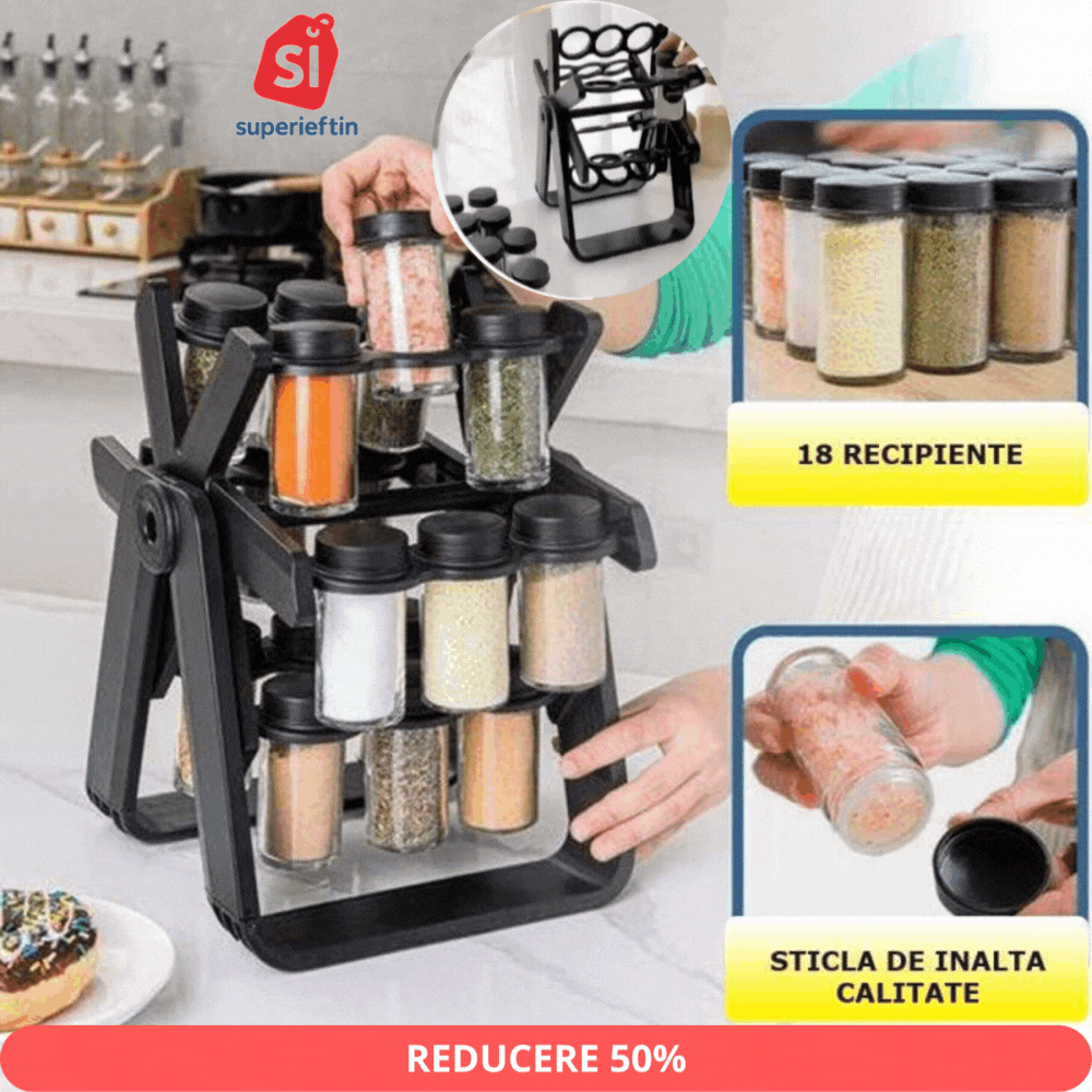 Organizator Rotativ cu 18 Recipiente